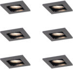 QAZQA 6 darabos modern süllyesztett spotlámpa készlet, fegyverszürke, GU10, 50mm, kerek, dönthető - Qure (109892)
