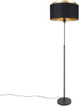 QAZQA Modern állólámpa fekete aranyszínű kettős árnyékolóval - Parte (104018)