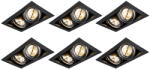QAZQA 6 db-os beépíthető spotlámpa készlet fekete AR111 állítható 2-es - Oneon (107068)