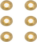 QAZQA 6 darabos modern, süllyesztett, arany színű, kerek, IP44-es spotlámpa szett - Xena (109909)