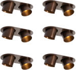 QAZQA 6 darabos süllyesztett spotlámpa szett sötét bronz GU10 70mm dönthető 2-lámpás - Installa (109596)