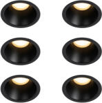 QAZQA 6 db fekete GU10 beépíthető spotlámpa szett 35 mm IP44 - Dept (109313)