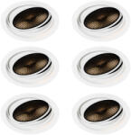 QAZQA 6 darabos modern, állítható, fehér süllyesztett spotlámpa szett - Coop 111 Honey (109826)