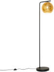 QAZQA Design állólámpa fekete aranyszínű üveggel - Bert (106779)