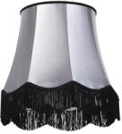 QAZQA Selyem lámpabúra fekete szürkével 45 cm - Granny (93808)