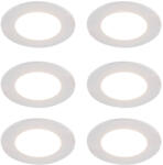 QAZQA 6 db fehér beépíthető spotlámpa szett Dim to Warm LED-del 7W IP65 - Blanca (109339)