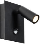 QAZQA Kültéri fali lámpa fekete, beépített LED-del, IP54 mozgásérzékelővel - Simon (105453)