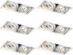QAZQA 6 darabos süllyesztett spotlámpa szett fehér GU10 70mm 2-fényű keret nélküli - Oneon (109560)