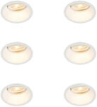 QAZQA 6 db Süllyesztett spotlámpa fehér forgatható és dönthető - Ötvözet (109789)