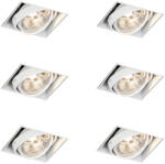 QAZQA 6 darabos süllyesztett spotlámpa szett fehér GU10 AR70 keret nélküli - Oneon (109884)