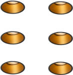 QAZQA Set van 6 moderne inbouwspots zwart met goud GU10 50mm IP44 - Dept (109607)