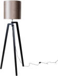 QAZQA Állólámpa fekete színű, bézs bársony lámpabúrával, 50 cm - Puros (109139)