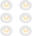 QAZQA 6 darabos süllyesztett spotlámpa készlet fehér 13 cm kerek - Gypsy Stucco (109838)