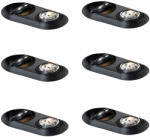 QAZQA 6 darabos, lekerekített, süllyesztett spotlámpa szett fekete GU10 70mm 2-fényű - Hubs (109841)