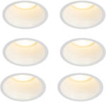 QAZQA 6 db fehér GU10-es beépíthető spotlámpa szett 70 mm IP44 - Dept (109319)