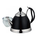 KINGHOFF Чайник с цедка Kinghoff KH 1538, 1 литър, Инокс, Черен/Сребрист (9999KH1538) - topmall