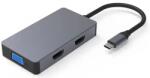 Plasico Computers HDMI Extender HV501, 5-портов, USB-C 3.0, HDMI 4K/30Hz, VGA, Сив (HV501)
