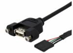 StarTech - 30 cm-es panelre szerelhető USB-kábel - USB A - alaplapi csatlakozókábel F/F - USBPNLAFHD1 (USBPNLAFHD1)