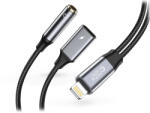 Tech-Protect UltraBoost Lightning/3, 5mm jack+Lightning adapter - fekete/szürke