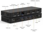 Plasico Computers Професионална докинг станция HD1306, 13-портов, USB-C 3.2 Gen 2, 2 x HDMI 4K/60Hz, Сив (HD1306)