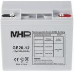 CARSPA MHPower GE20-12 Gél akkumulátor 12V/20Ah, T1 - M5 terminál, mélyciklusú akkumulátor (GE20-12)
