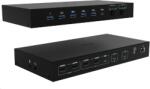 i-tec USB-C KVM dokkolóállomás 3 hosthoz, kettős kijelző, Power Delivery 1x 92W/2x 65W (C31KVMDOCKPDPRO)