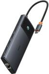 Baseus Metal Gleam II sorozat 10v1 USB-C HUB dokkolóállomás Cosmic Black (6932172689667)
