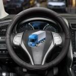  Bőr furgon kormányvédő 49cm, fekete (DS01BK49CM) (DS01BK49CM)