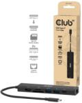 Club 3D Club3D dokkolóállomás USB-C 7in1, 1xHDMI, 1xUSB-C PD, 2xUSB, 1xRJ45, microSD/SD, fekete színben (CSV-2553)