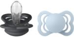 BIBS Supreme Silicone Size 1: 0+ months cumi Iron / BabyBlue 2 db