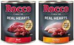 Rocco 24x800g Rocco Real Hearts nedves kutyatáp mix: 12x marha + 12x csirke