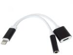 PremiumCord Lightning USB 2.0 Type C + Jack Átalakító Fehér 10cm KIPOD54 (KIPOD54)