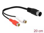 Delock 85835 audio kábel 0, 2 M DIN (5-pin) 2 x RCA Fekete (85835)