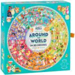 Professor Puzzle Games Kerek puzzle játék 1000 darabos 80 itallal a Föld körül (5056297219651)