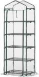 Outsunny Mini üvegház a kertbe, Outsunny, acél/PVC, 5 polc, 69 x 49 x 193 cm, zöld (845-383V01)