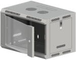ALANTEC 19" 9U wall-mounted cabinet 600x500, glass door, grey (SW-9U-600-500-N-DSJ-OP-RP-B-S) - vexio