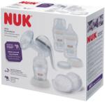 Nuk szoptatós készlet, kézi mellszívó puha szilikon párnával, NUK Perfect Match cumisüvegekkel és NUK High Performance mellpárnákkal, 1 db