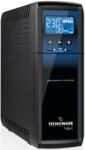 Tecnoware EXA PLUS 1600 szünetmentes tápegység, 1600VA/1120W, Line Interactive Plus technológia szinuszhullámmal, többfunkciós LCD kijelző, AVR, 8xIEC C13 (FGCEXAPL1602IEC)
