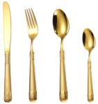 TRENDY S TRENDY'S rozsdamentes acél evőeszköz készlet, 4 db, utazáshoz és irodához, arany (TCM-11G)