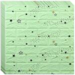 HOZRO 10 db HOZRO öntapadós 3D tapéta készlet, téglautánzat modell, 5, 39 négyzetméteres terület, modern dizájn, nagyon könnyen felszerelhető, Green Stars (TAPET55-10BUC)