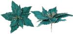 LAALU karácsonyi dekoráció - virág, zöld arany szegéllyel, 30 cm (LAU-6089)