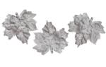 LAALU karácsonyi dekoráció - ezüst levelek, 8, 5 cm, 3 darab (LAU-6137)