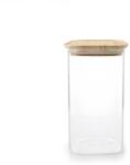 Ibili Élelmiszertároló tartály Ibili-Borosilicate, boroszilikát stic/bambus, 11 x11x19 cm, 1.5 l, átlátszó/maro (IB-681015)