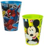 Mercaton készlet, 2 műanyag pohár Miki egérrel és Pókemberrel, BPA-mentes, 430 ML, Többszínű (SET-2X-PAH-JB)