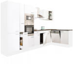 Leziter Yorki 370 sarok konyhabútor fehér korpusz, selyemfényű fehér fronttal polcos szekrénnyel (LS370FHFH-PSZ) - leziteronline