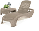 Keter Atlantic kerti nyugágy set Corfu asztallal cappuccino (241722_217340)