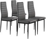 Homelux 4 db-os magas háttámlájú szürke műbőr étkezőszék (DC855-4_GREY) - leziteronline