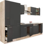 Leziter Yorki 310 konyhabútor sonoma tölgy korpusz, selyemfényű antracit fronttal polcos szekrénnyel (L310STAN-PSZ) - leziteronline