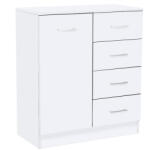 Leziter Miami komód 1ajtós 4 fiókos 80x92 cm fehér-fehér (LMK1A4FFF)