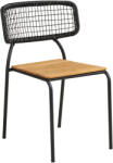 House Nordic Nashville étkezőszék, teakfa, fekete kötél, fekete lábak (7001180)